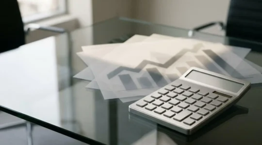 Interface de comparateur d'assurance avec graphiques de prix et calculatrice sur bureau moderne