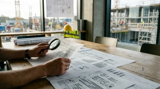 Vérification minutieuse d'une attestation d'assurance décennale d'artisan sur un chantier