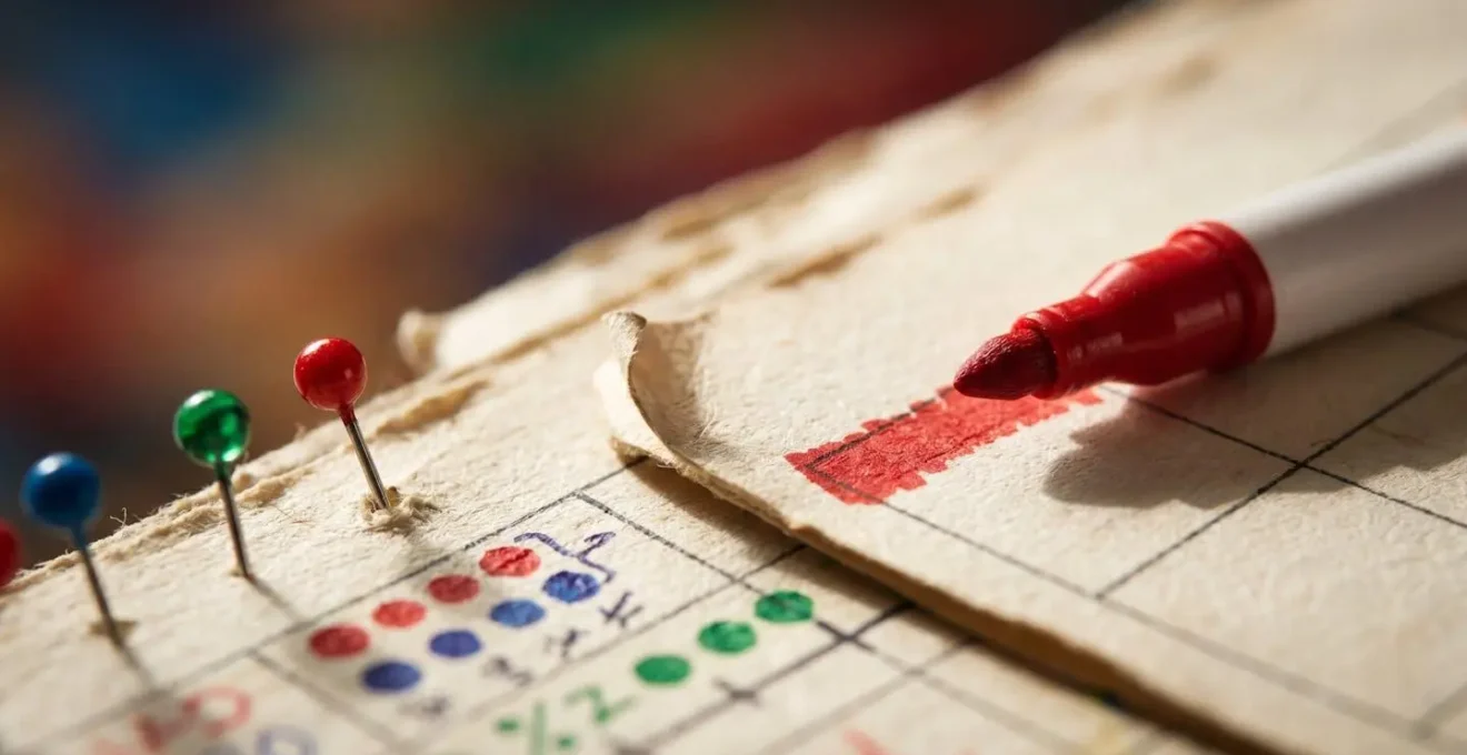 Vue macro d'un calendrier avec marqueurs colorés indiquant les étapes clés de la portabilité mutuelle